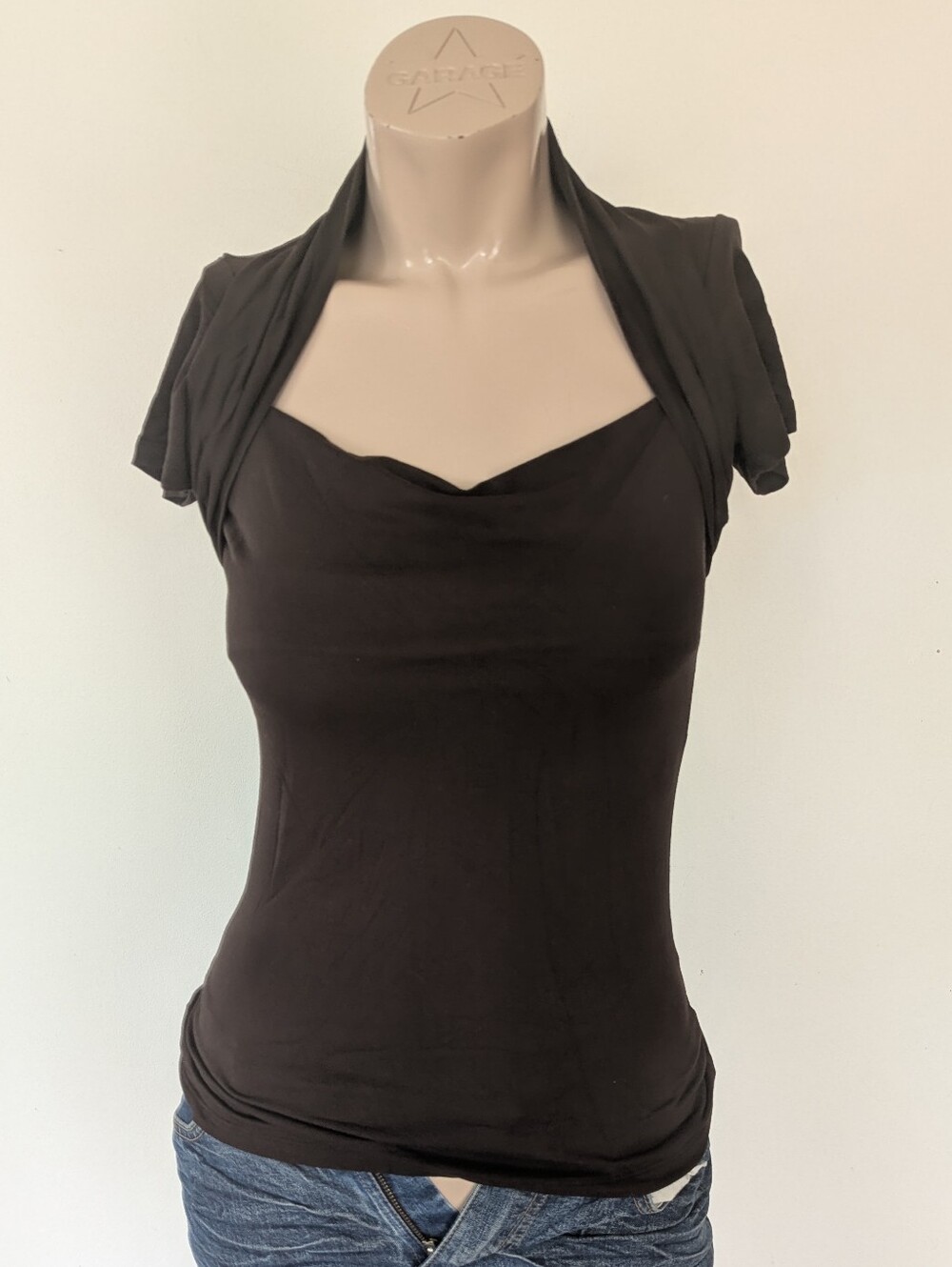Zara chocolate Brown short sleeves top, Y2K style, medium fit small
